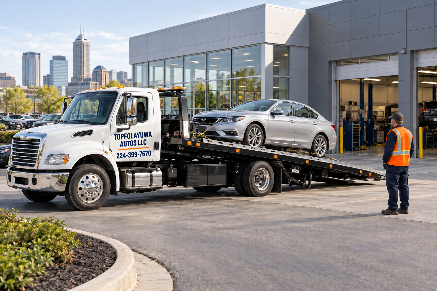 Vehicle delivery to an auto repair facility